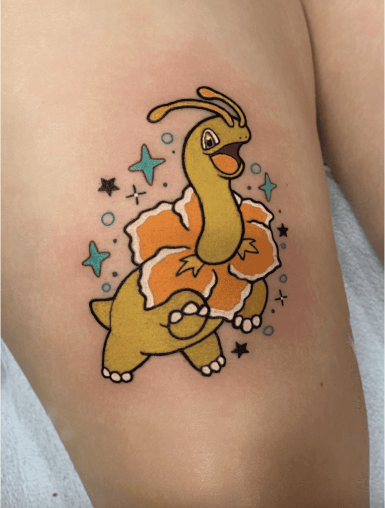 Meganium Shiny Johto Pokémon Tattoo