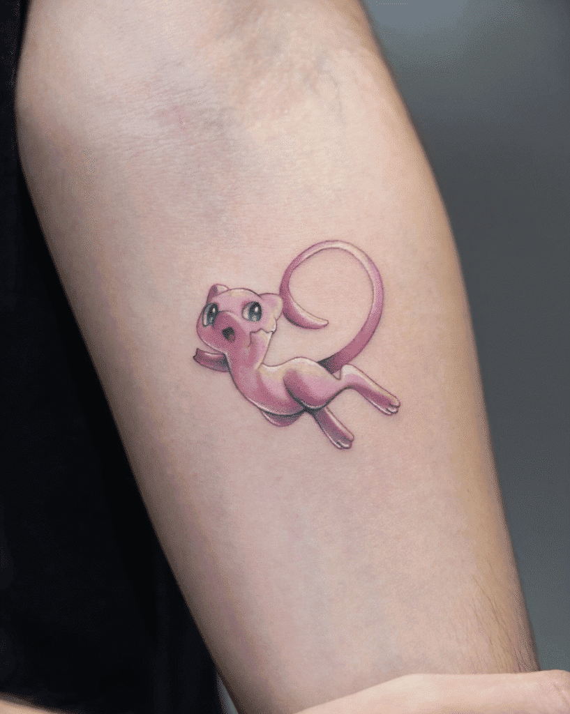 Mew Playful Johto Pokémon Tattoo