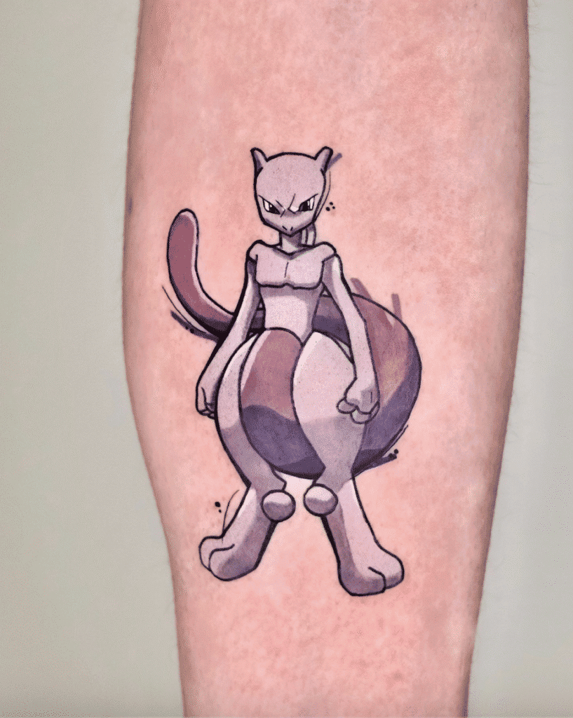Mewtwo Johto Pokémon Tattoo