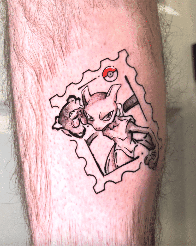 Mewtwo Stamp Johto Pokémon Tattoo