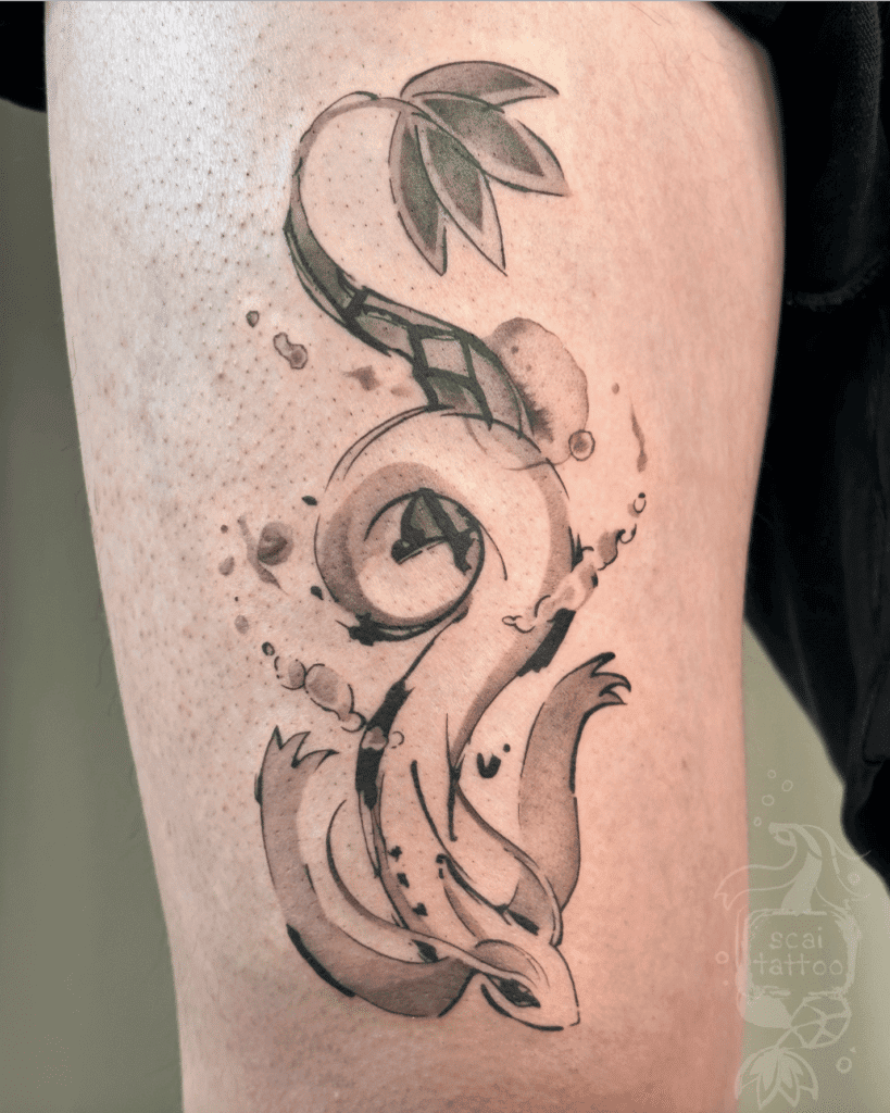 Milotic Dive Hoenn Pokémon Tattoo