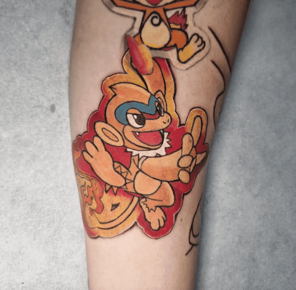 Monferno Happy Sinnoh Pokémon Tattoo