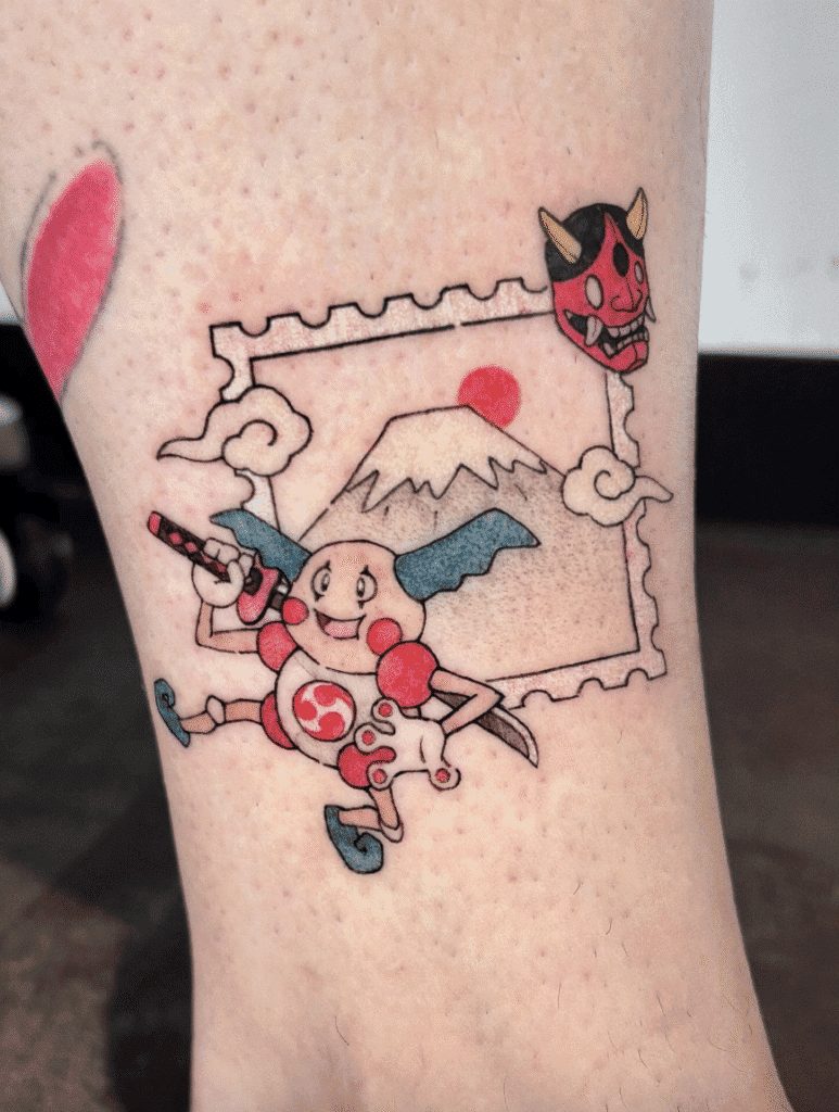 Mr.Mime Stamp Johto Pokémon Tattoo