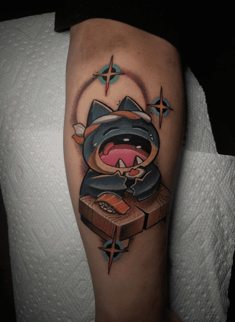 Munchlax Japanese Sinnoh Pokémon Tattoo