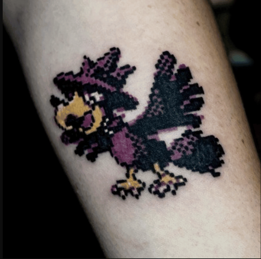 Murkrow Pixel Johto Pokémon Tattoo