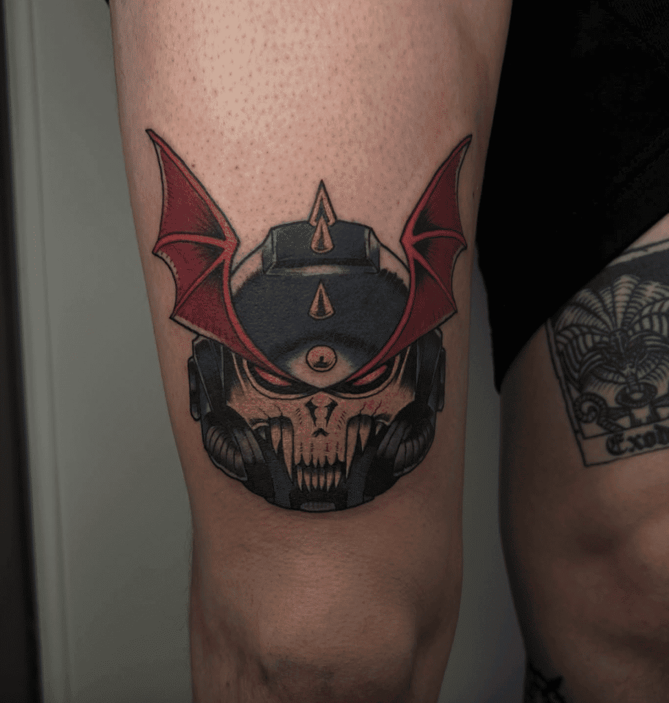 Nightlord Helmet Warhammer 40k Tattoo