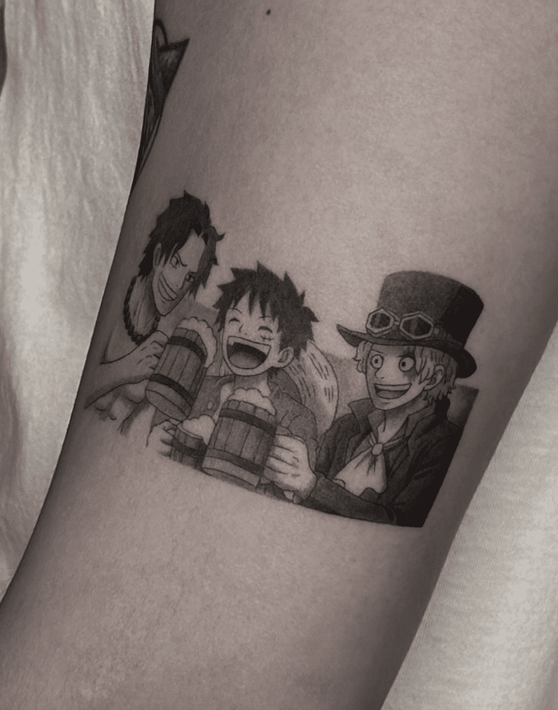 One Piece Brothers Anime Tattoo