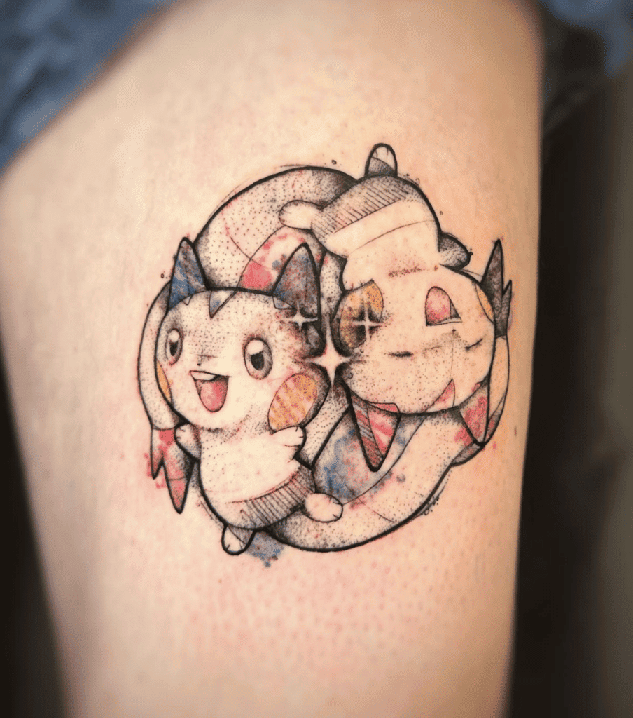 Pachirisu Double Sinnoh Pokémon Tattoo