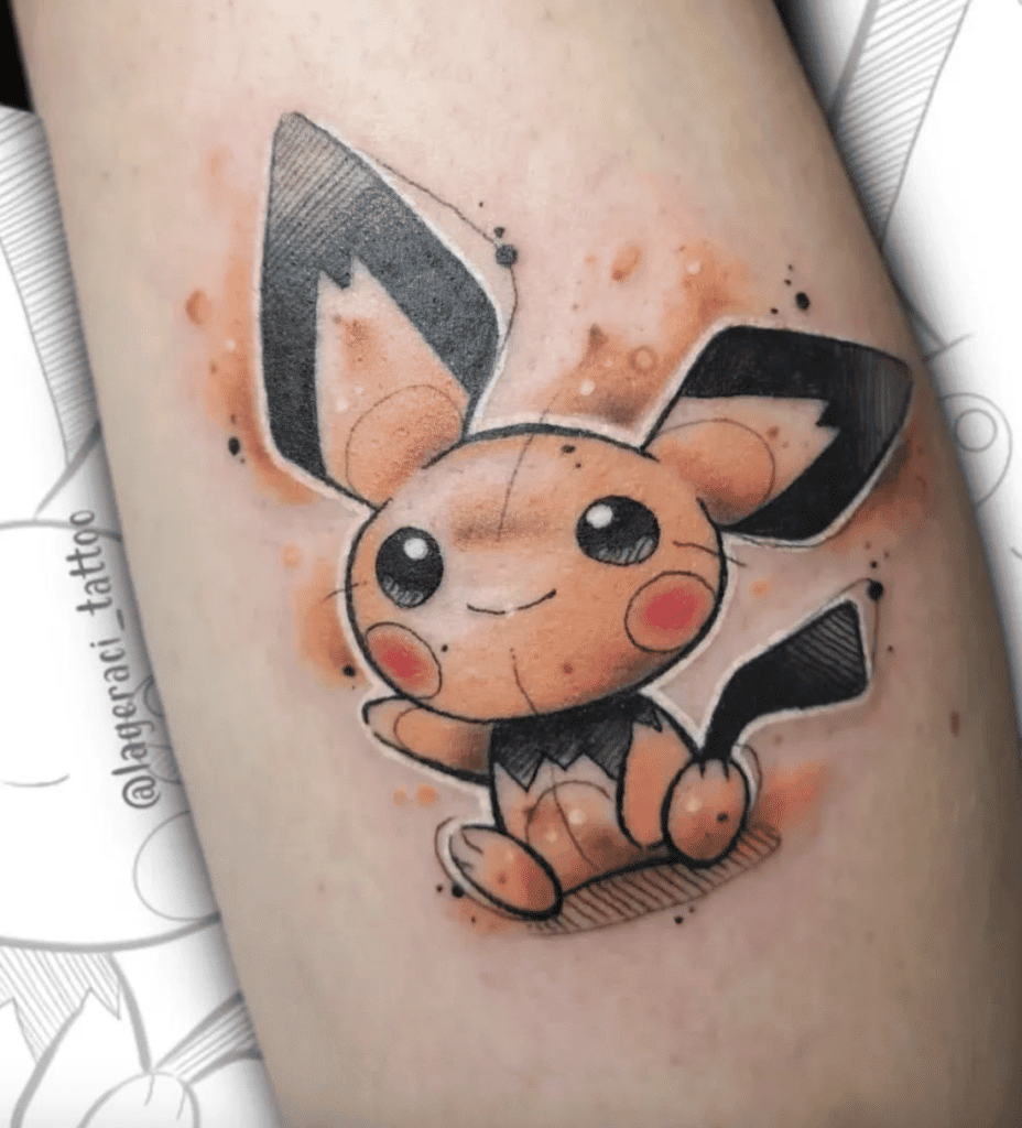 Pichu Chibi Johto Pokémon Tattoo