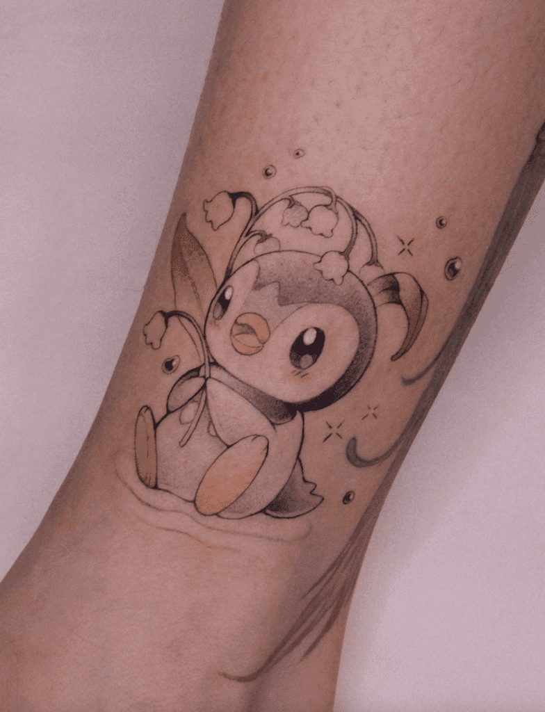 Piplup Cute Sinnoh Pokémon Tattoo