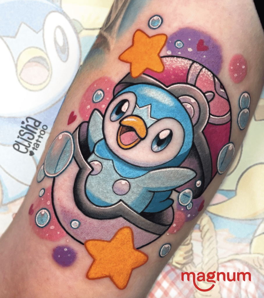 Piplup Pokéball Sinnoh Pokémon Tattoo