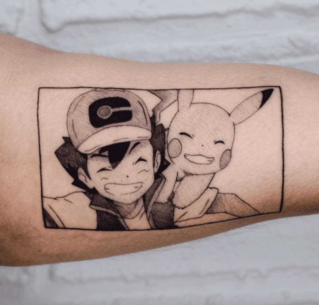 Pokémon Ash Anime Tattoo