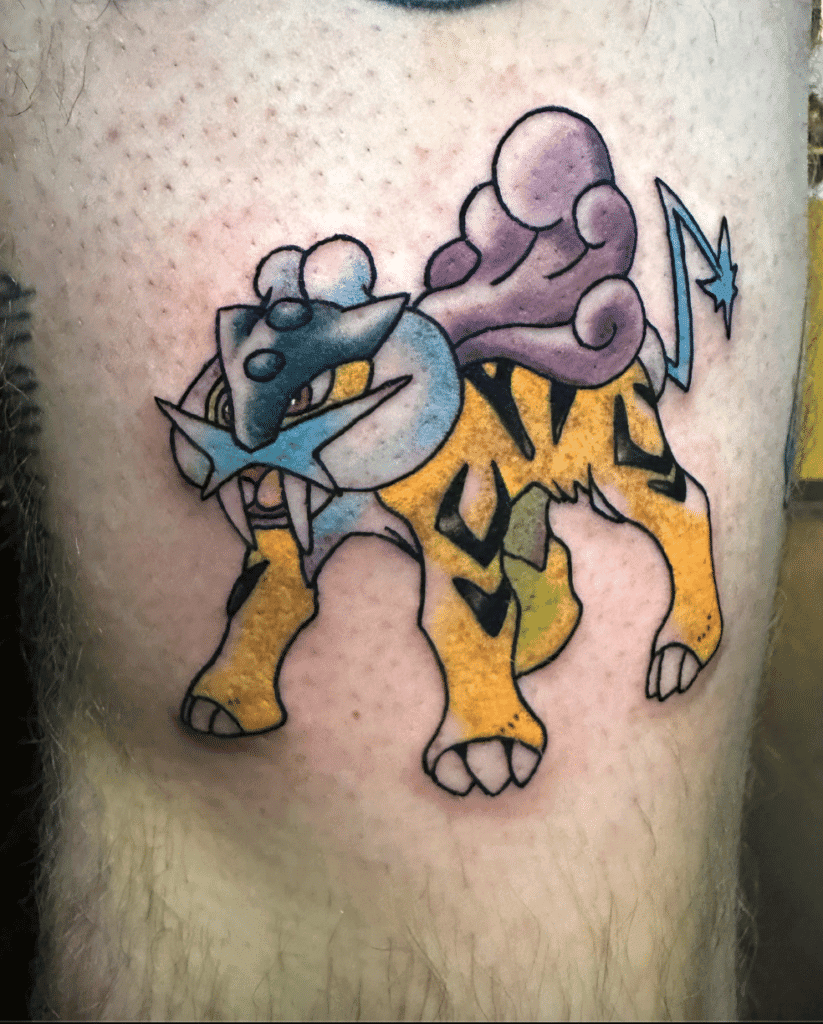 Raikou Classic Johto Pokémon Tattoo