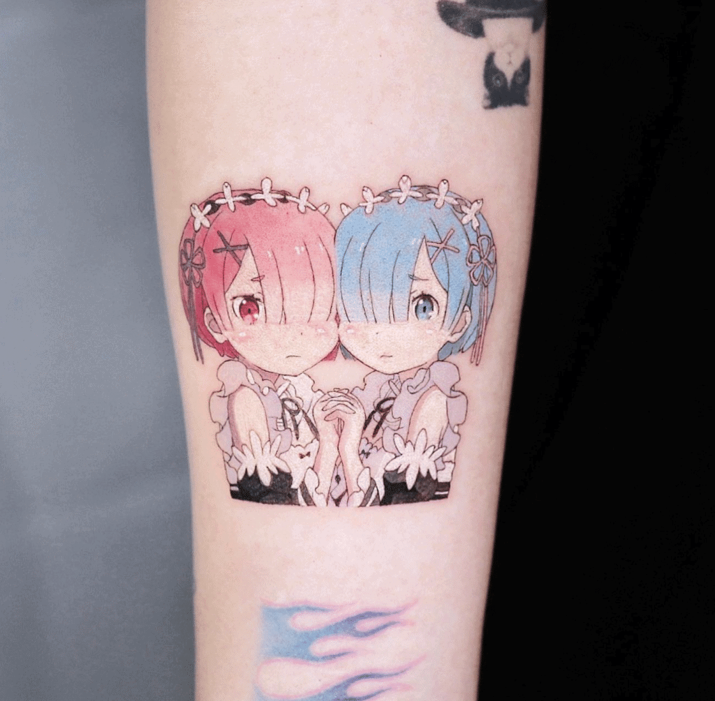 Ram and Rem Re Zero Tattoo
