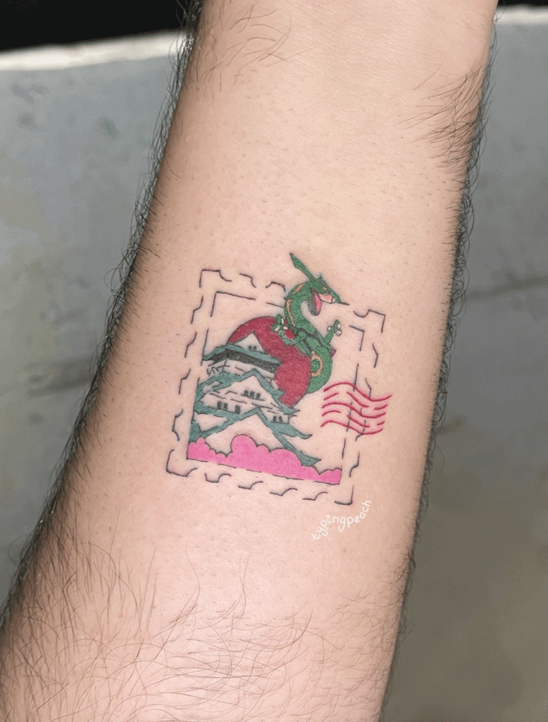 Rayquaza Stamp Hoenn Pokémon Tattoo