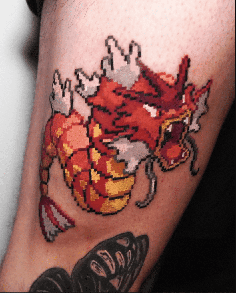 Red Gyarados Sprite Johto Pokémon Tattoo