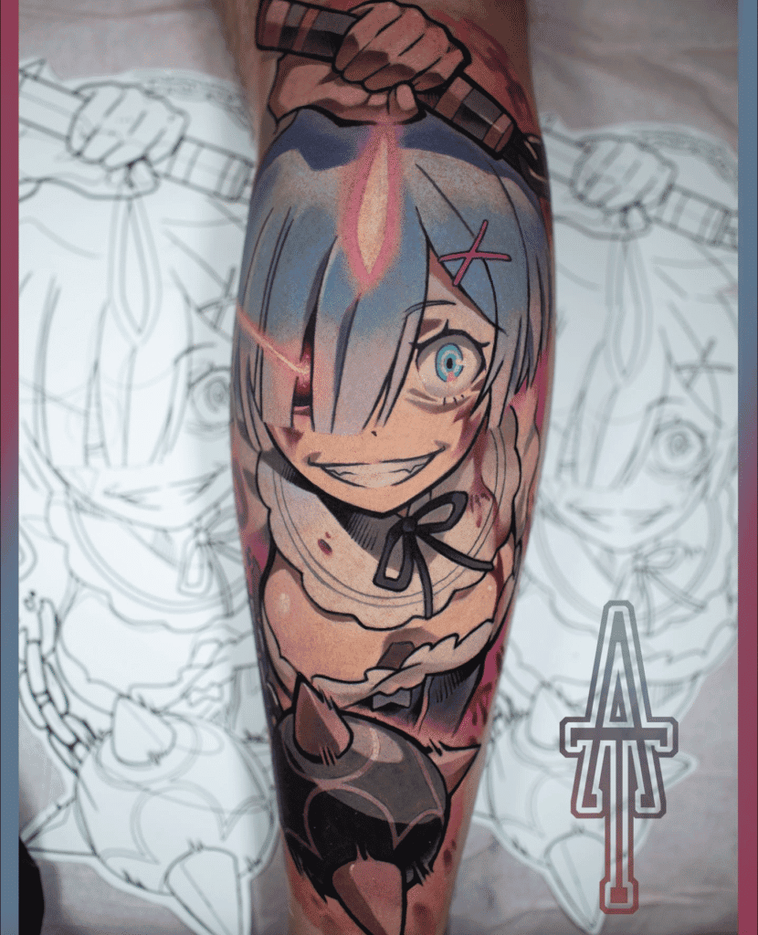 Rem Demon Re Zero Tattoo