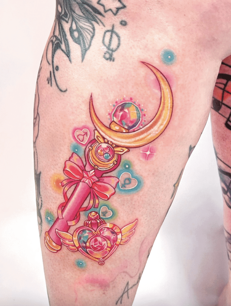 Sailor Moon Wand Anime Tattoo