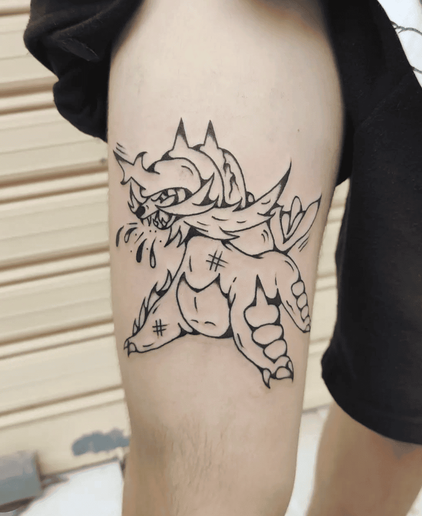 Samurott Stencil Unova Pokémon Tattoo