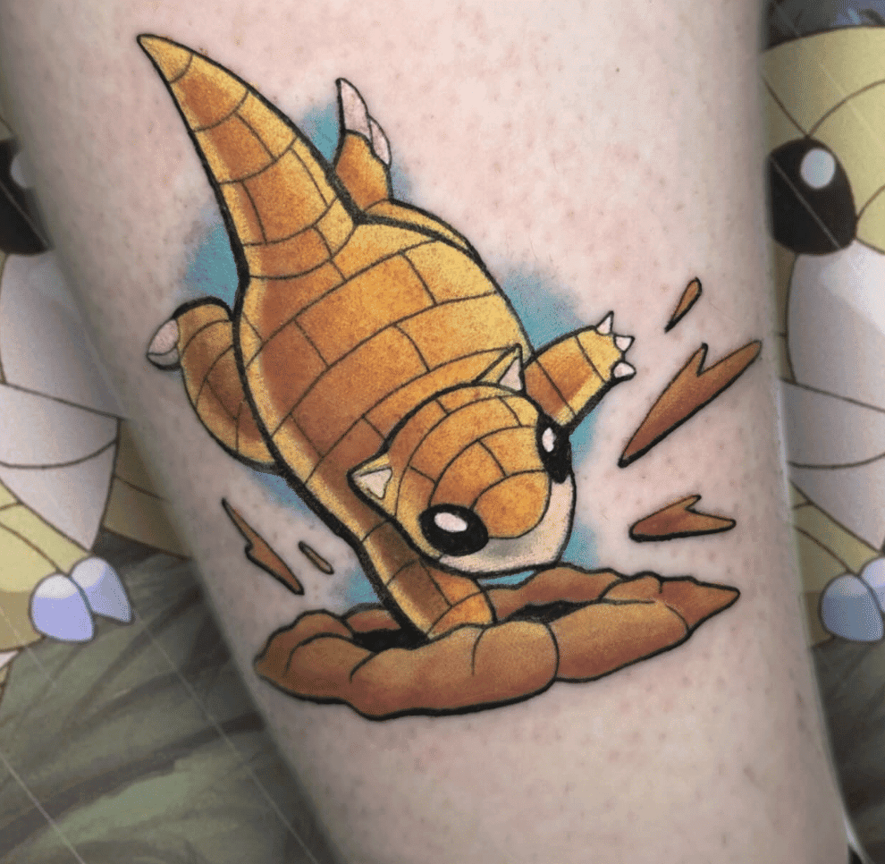 Sandshrew Dig Johto Pokémon Tattoo