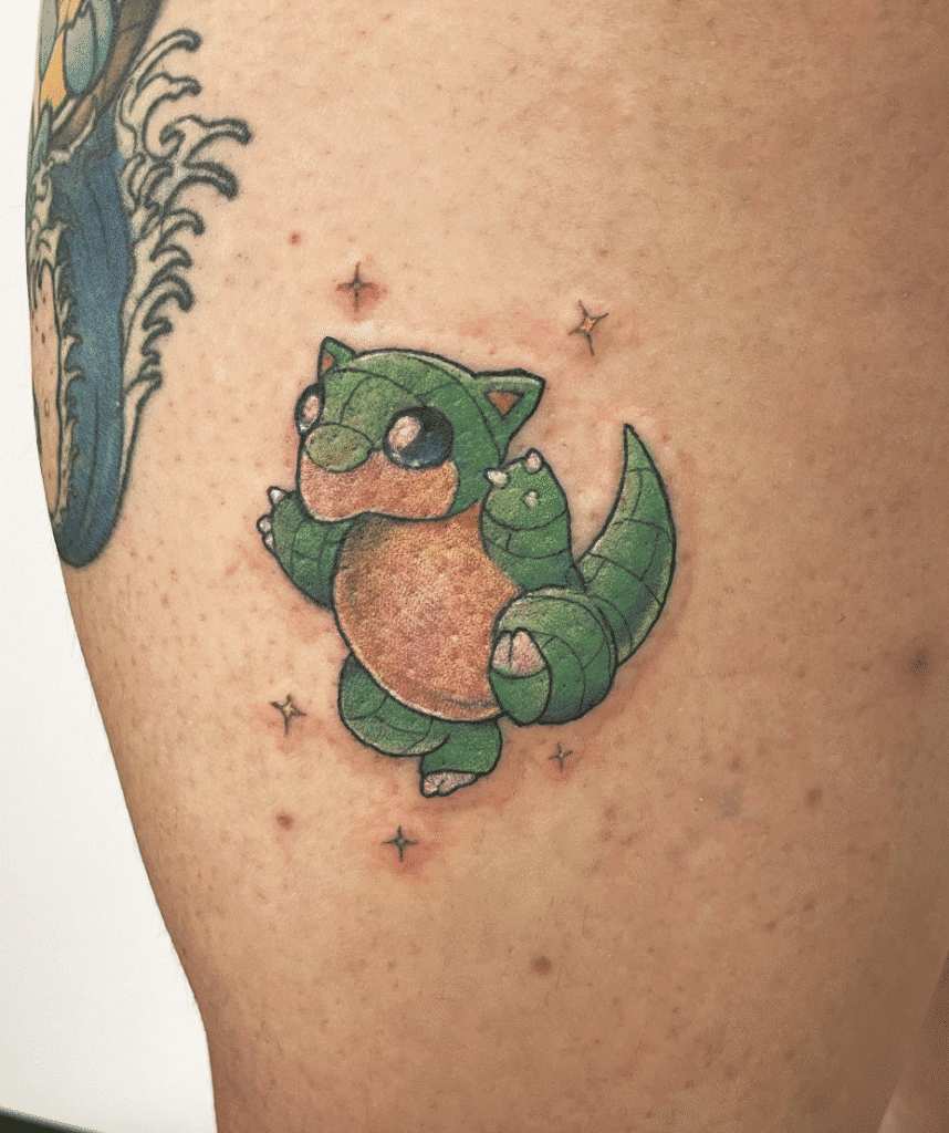 Sandshrew Shiny Johto Pokémon Tattoo