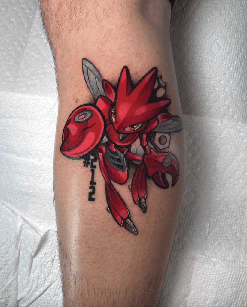 Scizor Fight Johto Pokémon Tattoo