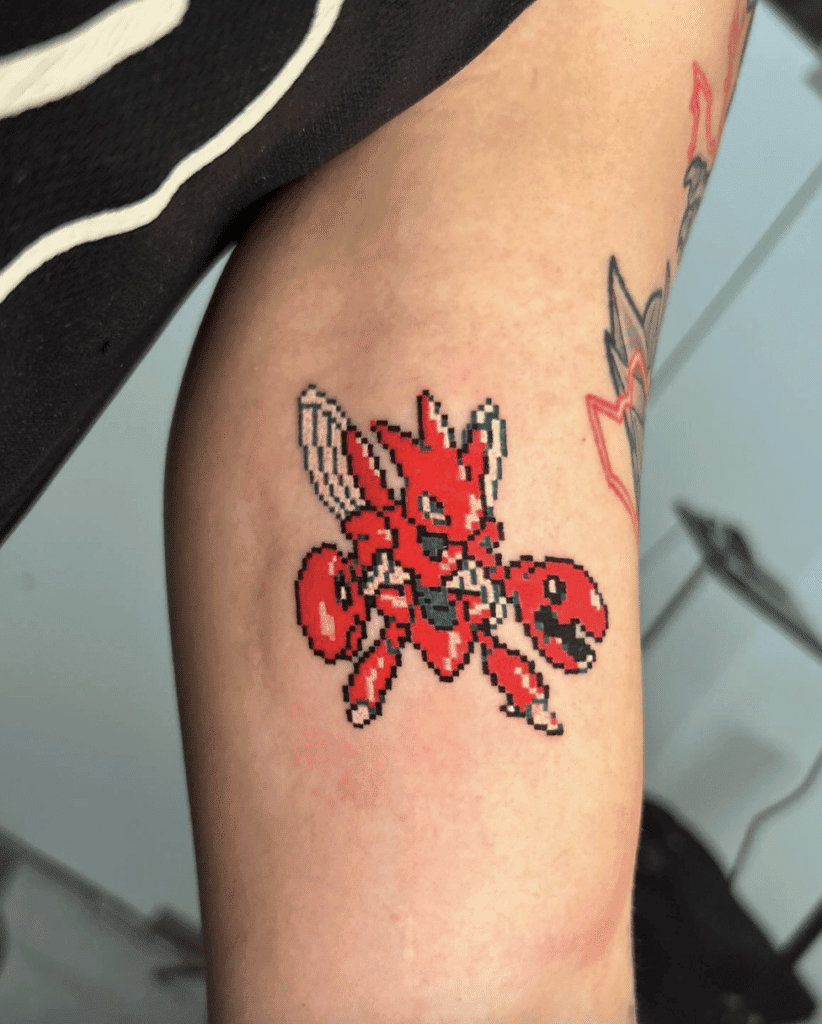 Scizor Pixel Johto Pokémon Tattoo
