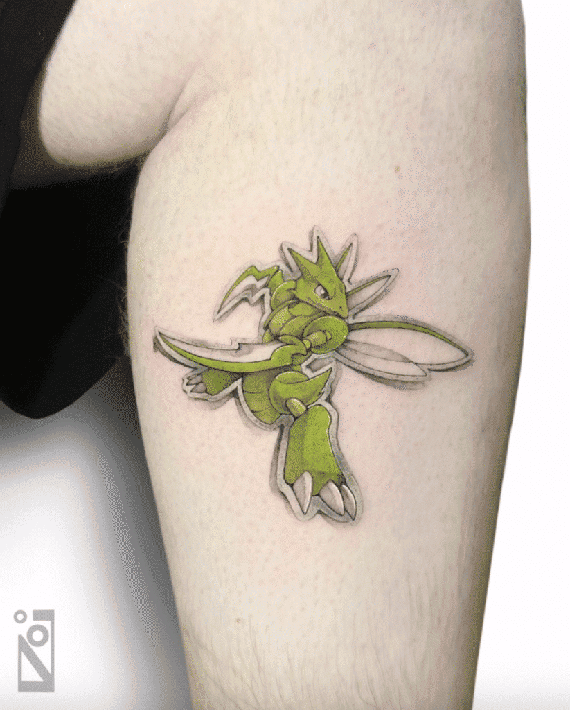 Scyther Sticker Johto Pokémon Tattoo
