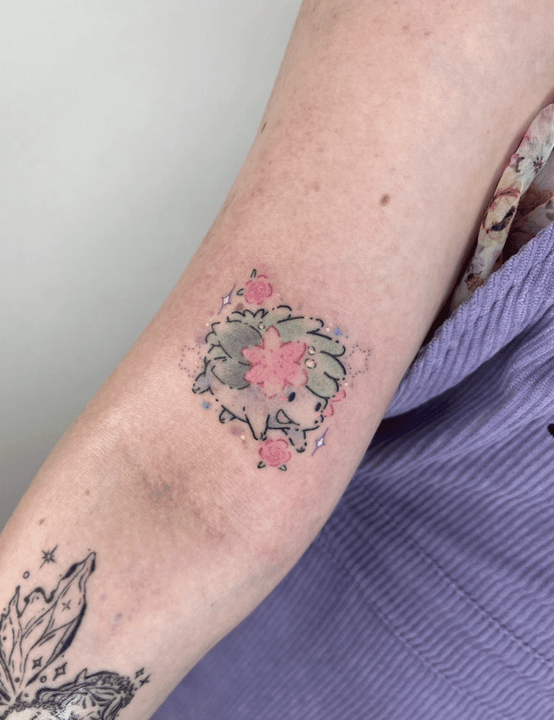 Shaymin Floral Sinnoh Pokémon Tattoo
