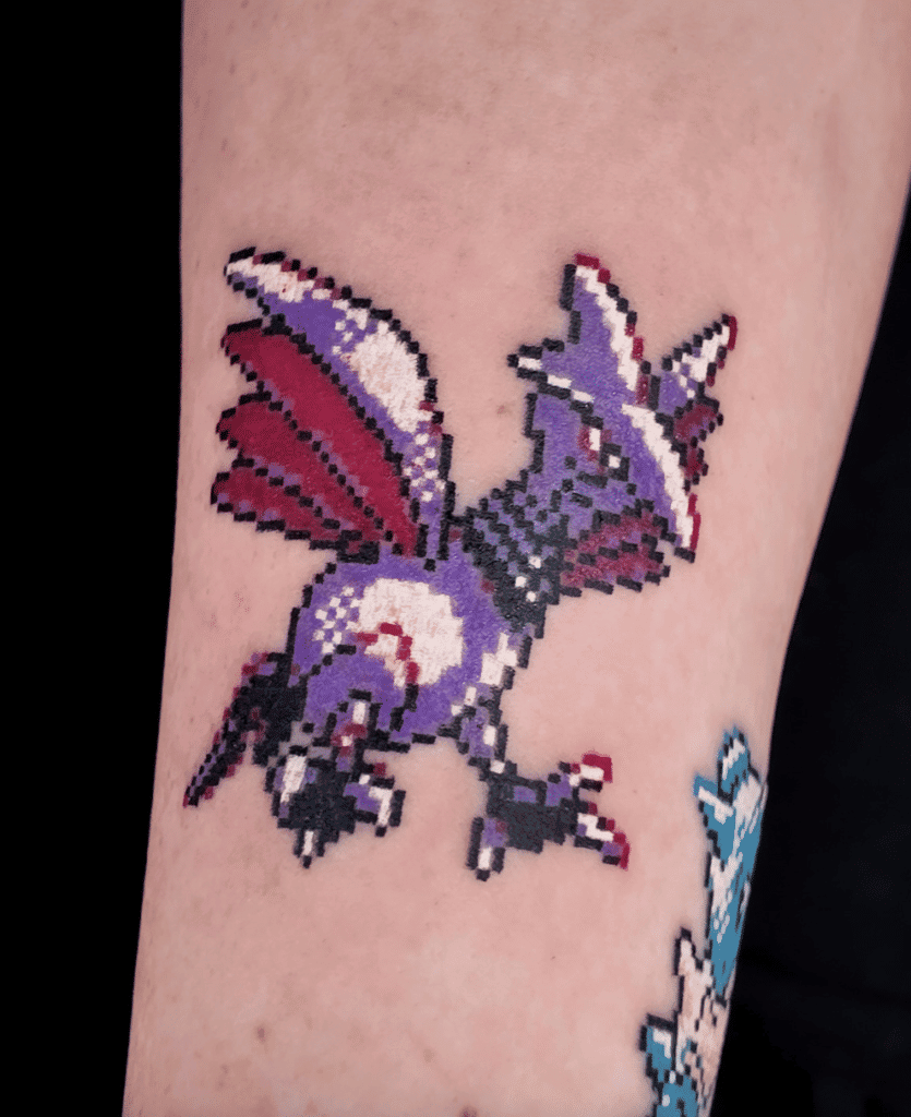 Skarmory Pixel Johto Pokémon Tattoo