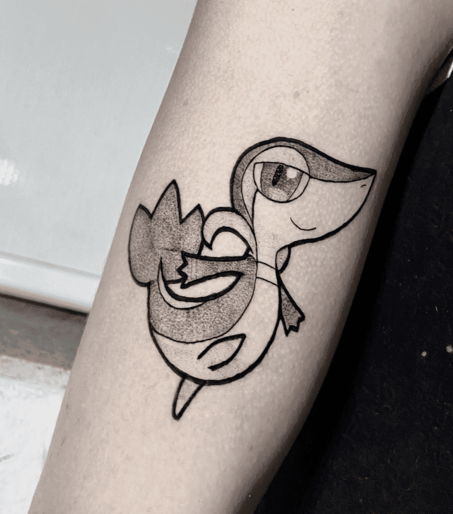 Snivy Cute Unova Pokémon Tattoo