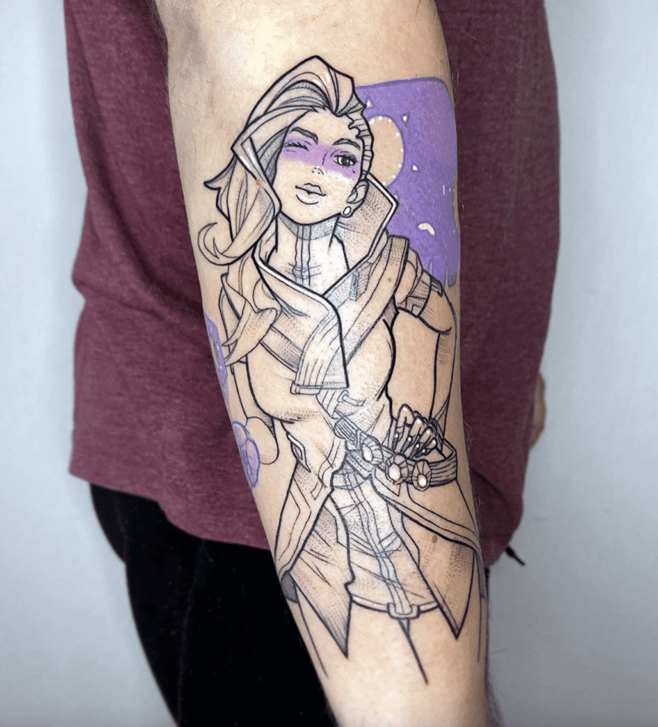 Sombra Purple Overwatch Tattoo