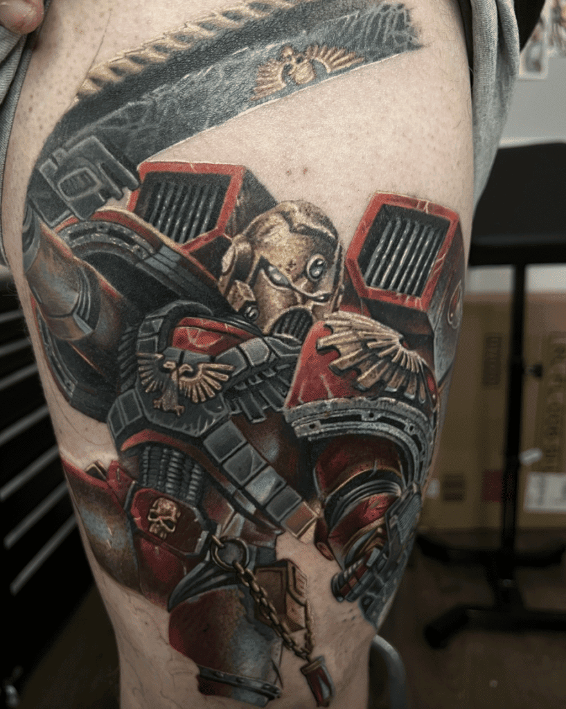 Space Marine Chain Warhammer 40k Tattoo