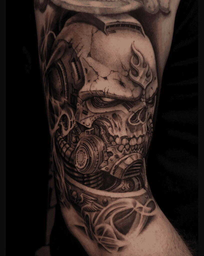 Space Marine Skull Warhammer 40k Tattoo