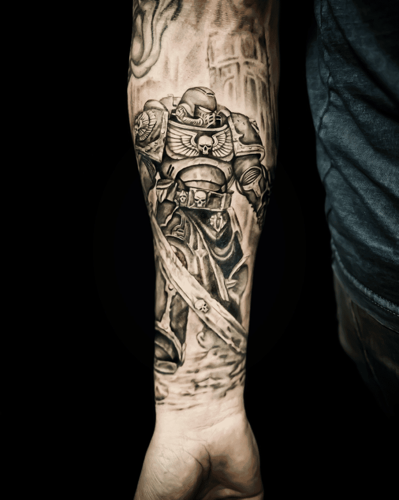 Space Marine Sword Warhammer 40k Tattoo