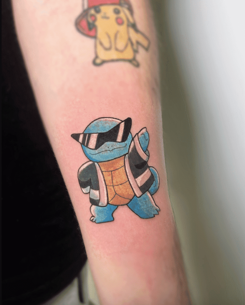 Squirtle Glasses Johto Pokémon Tattoo