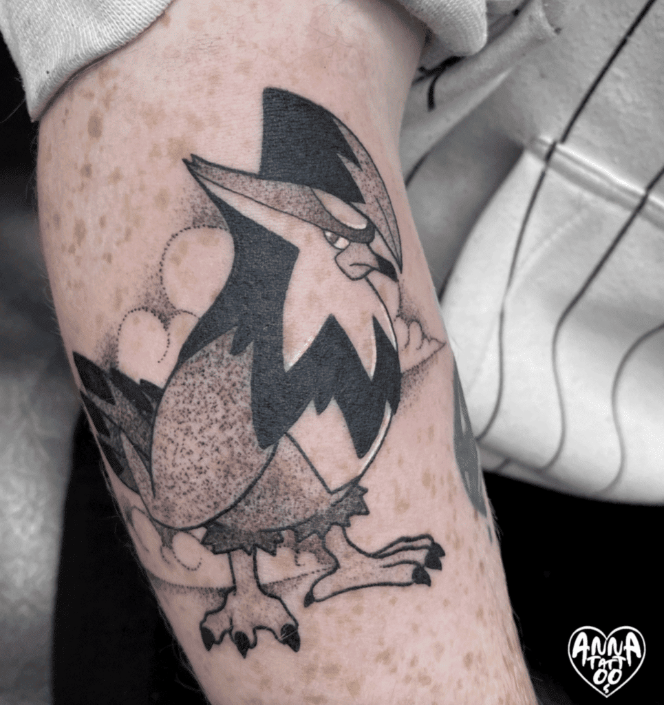 Staraptor Colourless Sinnoh Pokémon Tattoo