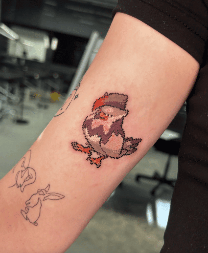 Staraptor Pixel Sinnoh Pokémon Tattoo