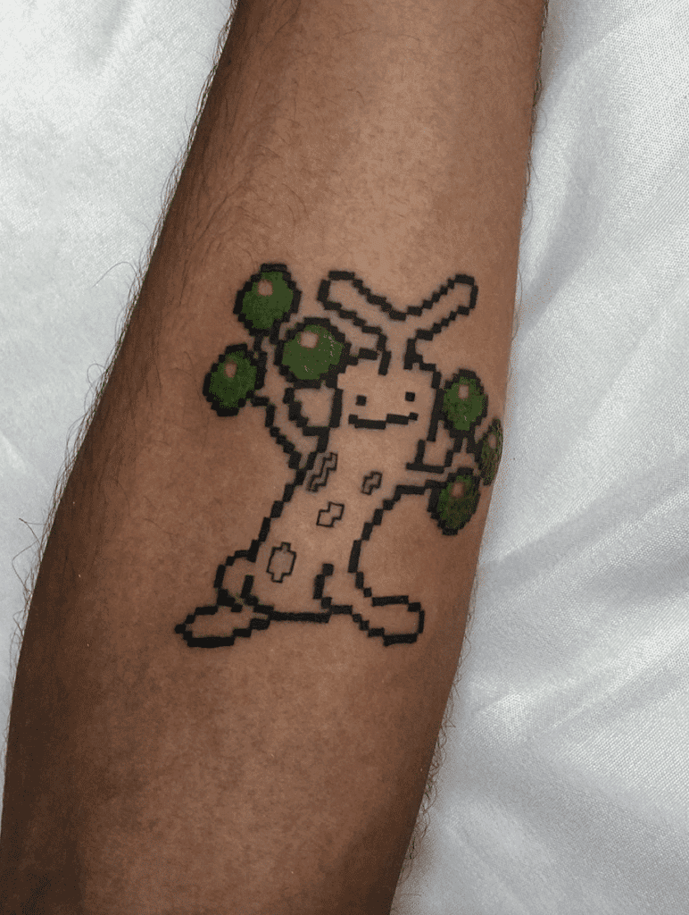 Sudowoodo Pixel Johto Pokémon Tattoo