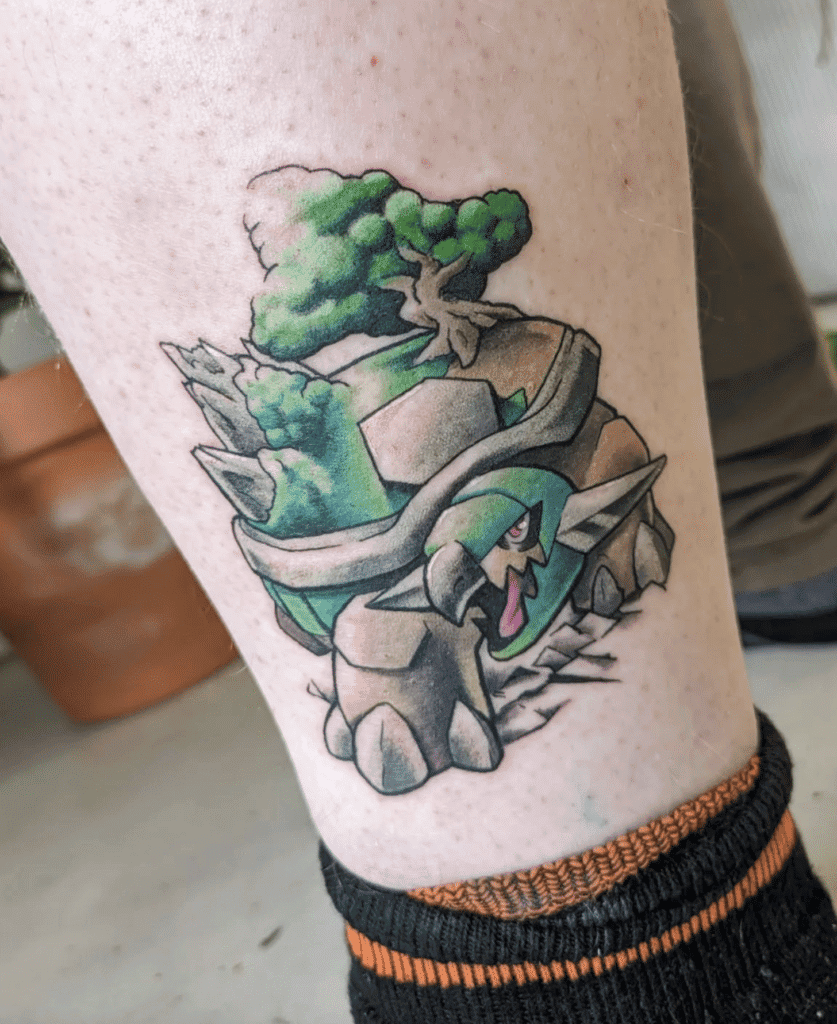 Torterra Stamp Sinnoh Pokémon Tattoo