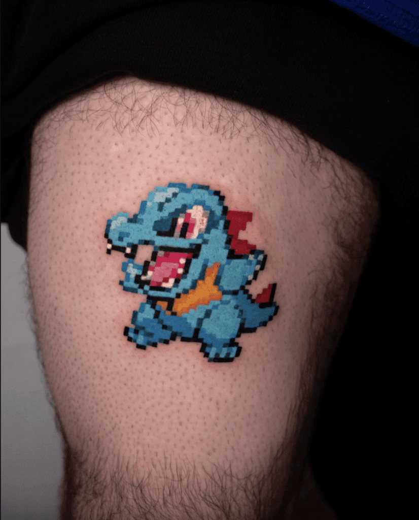 Totodile Sprite Johto Pokémon Tattoo