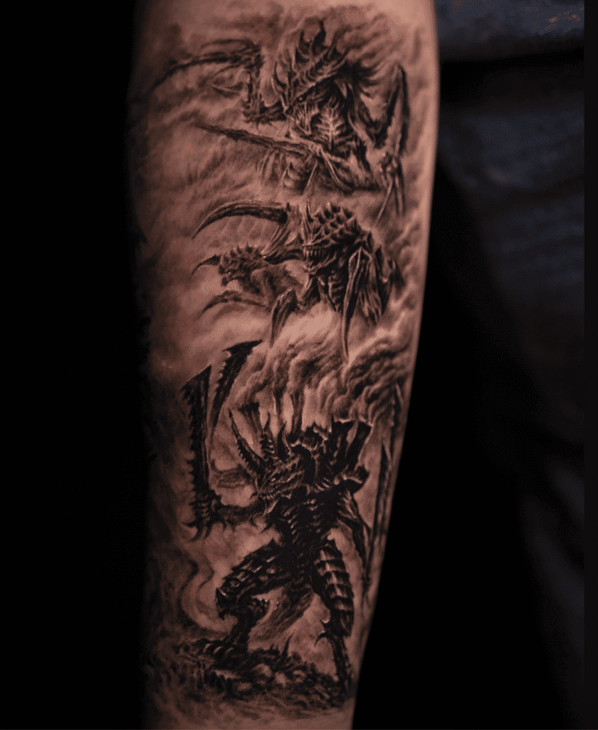 Tyranid Invasion Warhammer 40k Tattoo
