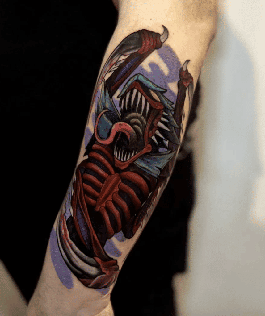 Tyranid Red Warhammer 40k Tattoo