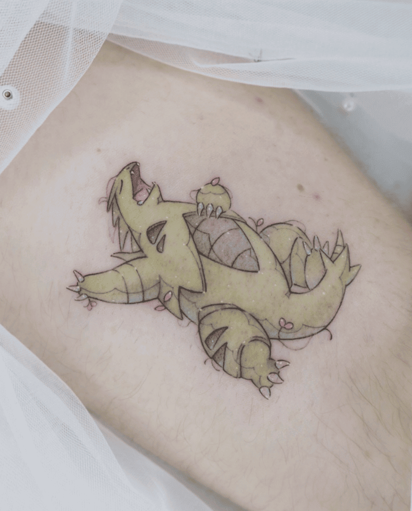 Tyranitar Sleep Johto Pokémon Tattoo