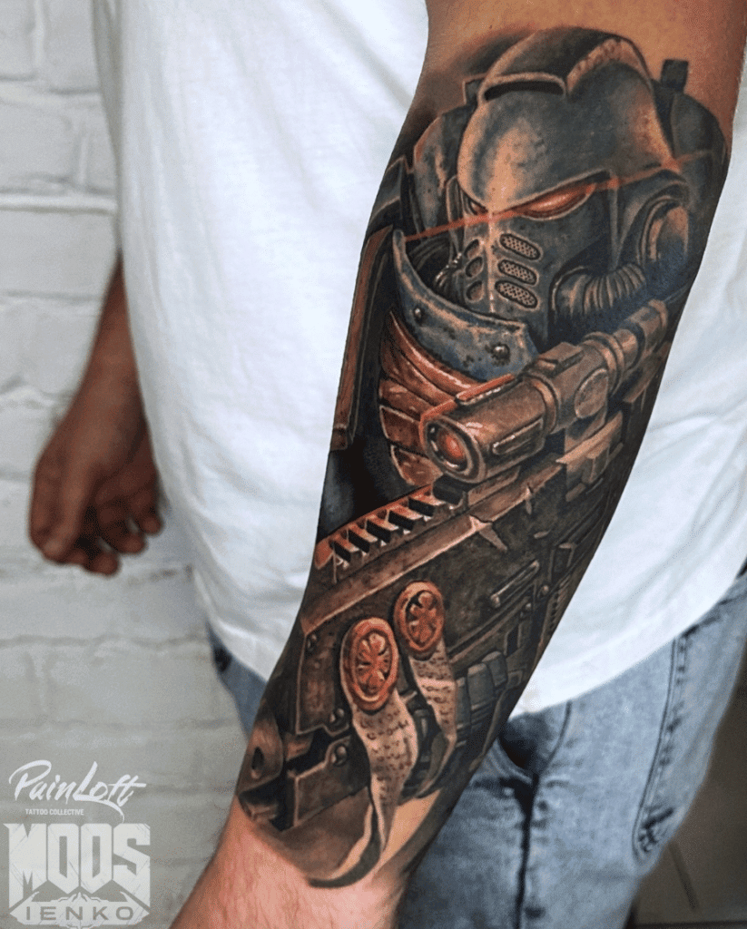 Ultra Marine Gun Warhammer 40k Tattoo