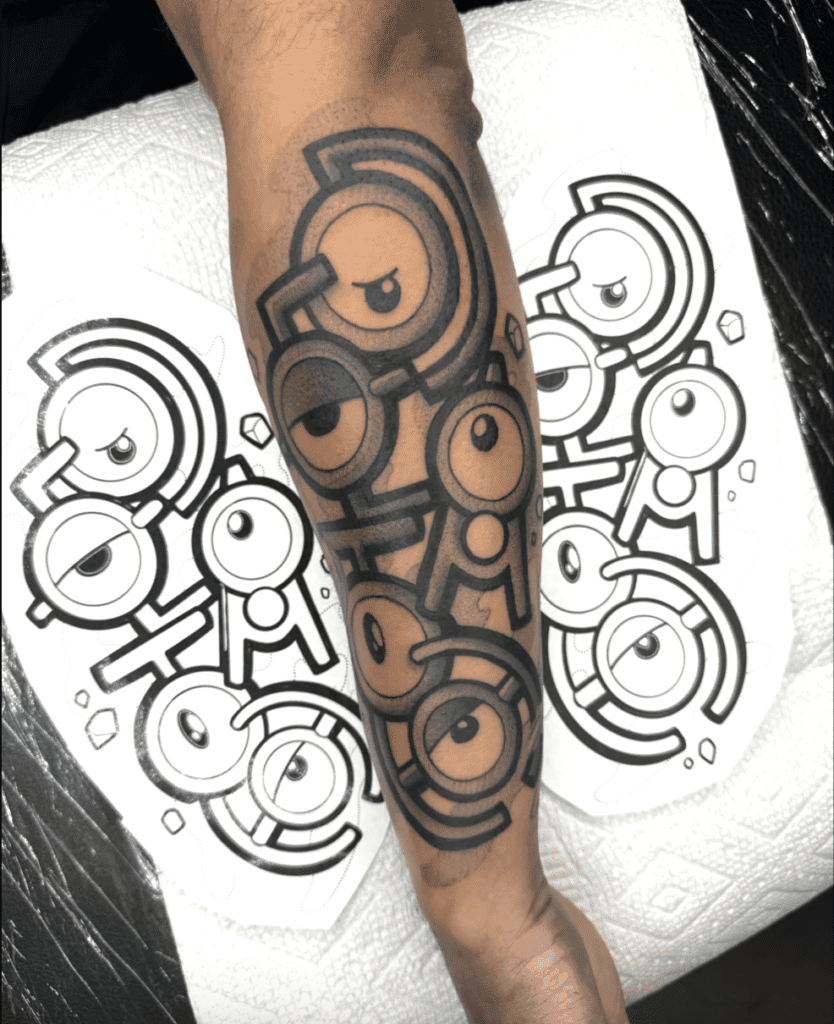 Unown Johto Pokémon Tattoo