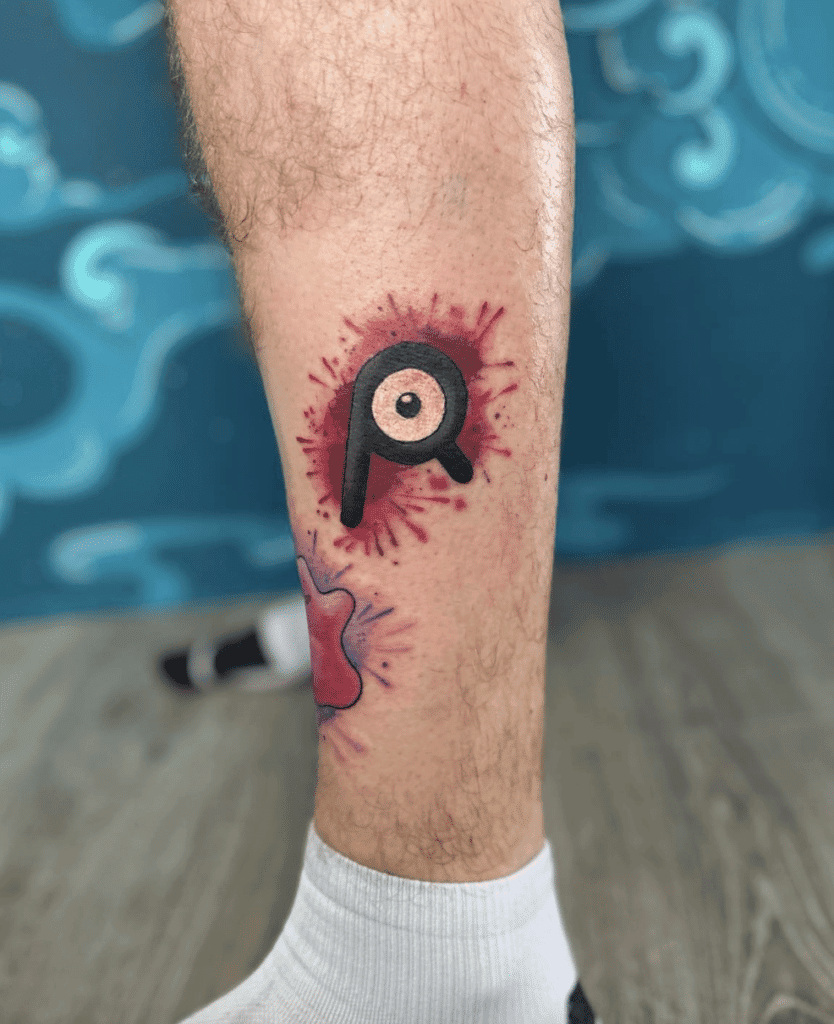 Unown R Johto Pokémon Tattoo
