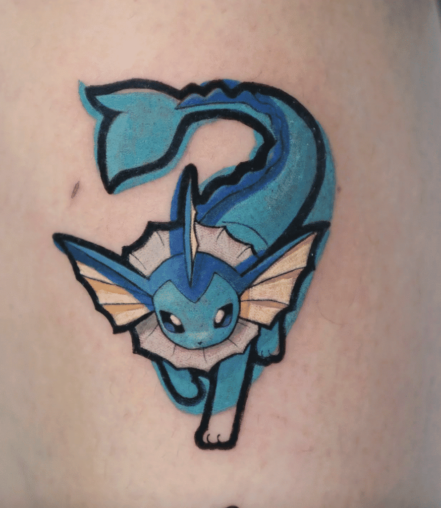 Vaporean Marker Johto Pokémon Tattoo