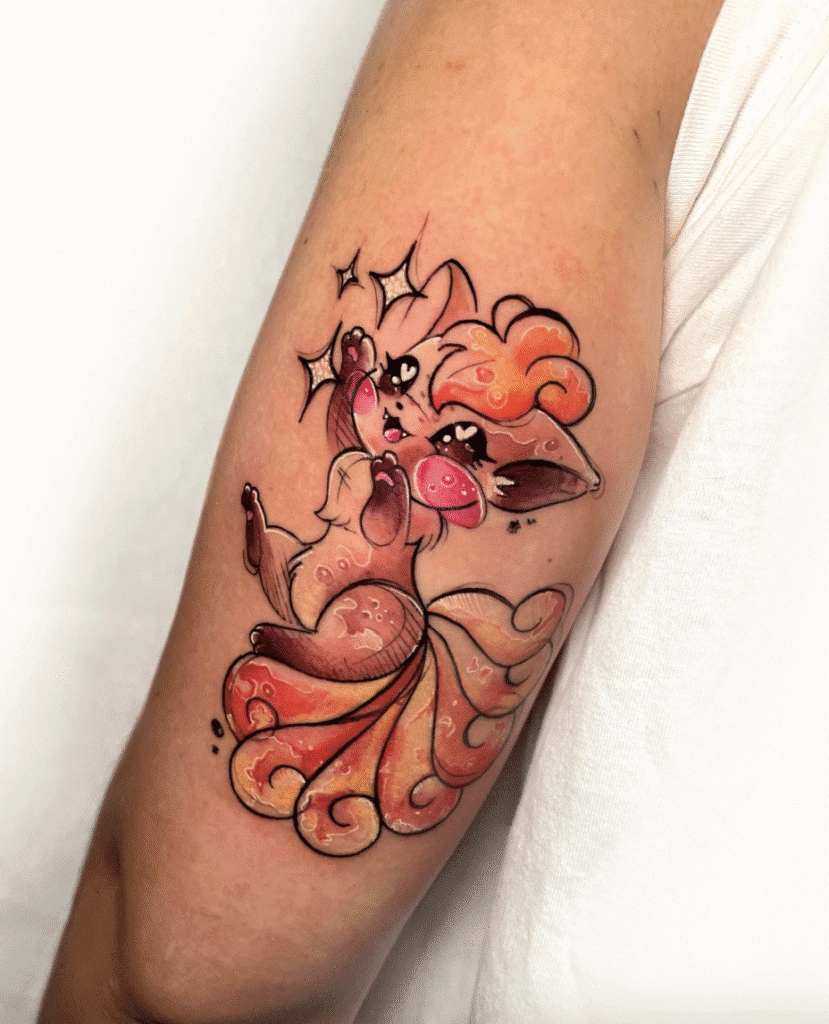Vulpix Cute Johto Pokémon Tattoo