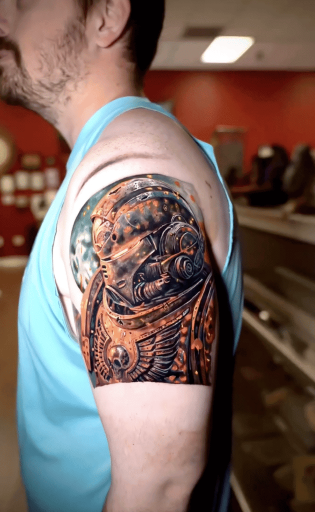 Warhammer 40k Space Marine Ultra MarineVideo Game Tattoo